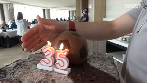 Sergio Ramos celebrates 35th birthday with Spain teammates